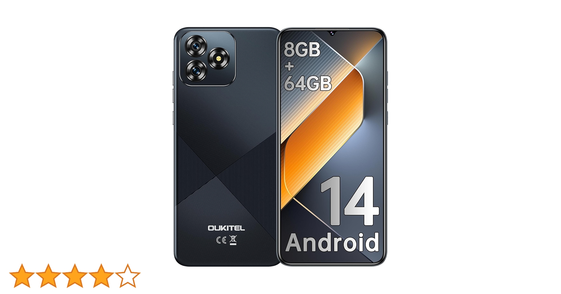 OUKITEL C53 ブラック 8GB RAM 64GB Oukitel C53 5G 6.6-inch 4300mAh Battery 8.9mm Ultra-thin